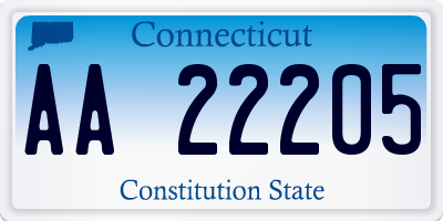 CT license plate AA22205