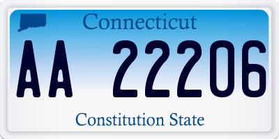 CT license plate AA22206