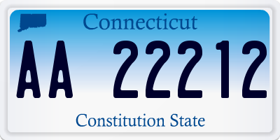 CT license plate AA22212