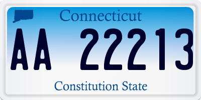 CT license plate AA22213
