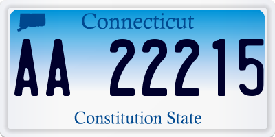 CT license plate AA22215