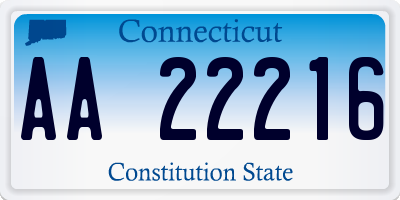 CT license plate AA22216