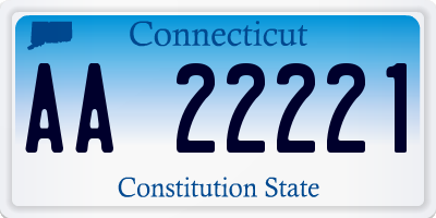 CT license plate AA22221