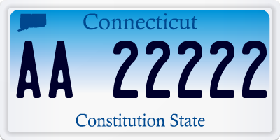 CT license plate AA22222