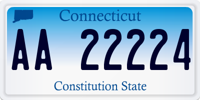 CT license plate AA22224