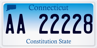 CT license plate AA22228