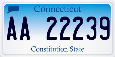 CT license plate AA22239