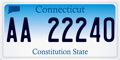 CT license plate AA22240