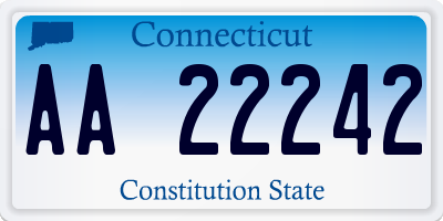 CT license plate AA22242
