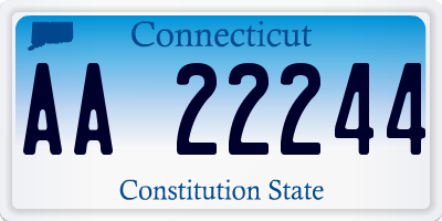CT license plate AA22244