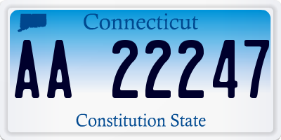 CT license plate AA22247
