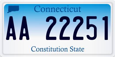 CT license plate AA22251