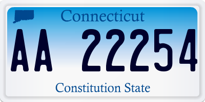 CT license plate AA22254