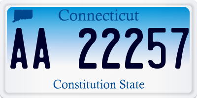 CT license plate AA22257
