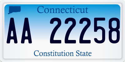 CT license plate AA22258