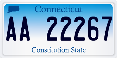 CT license plate AA22267