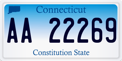 CT license plate AA22269