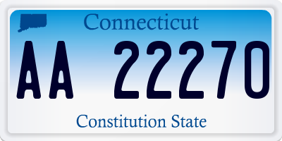 CT license plate AA22270