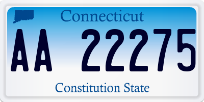 CT license plate AA22275