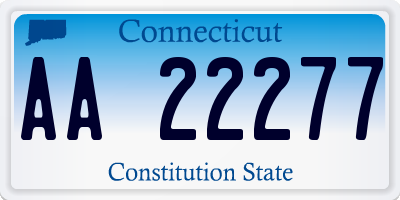 CT license plate AA22277