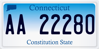 CT license plate AA22280