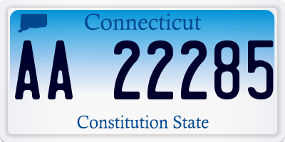 CT license plate AA22285