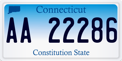 CT license plate AA22286