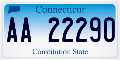 CT license plate AA22290