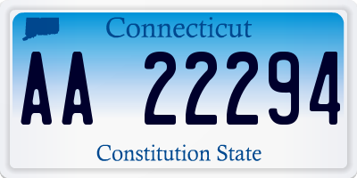 CT license plate AA22294
