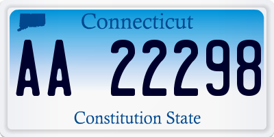 CT license plate AA22298