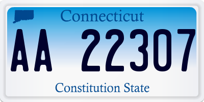 CT license plate AA22307