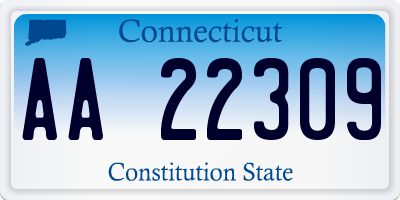 CT license plate AA22309