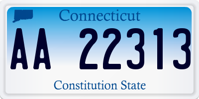 CT license plate AA22313