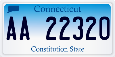 CT license plate AA22320