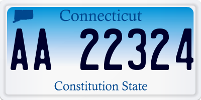 CT license plate AA22324
