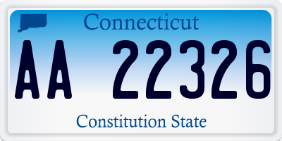 CT license plate AA22326