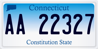 CT license plate AA22327