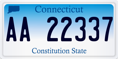 CT license plate AA22337