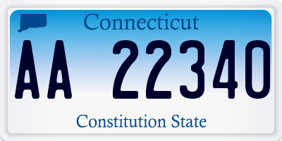 CT license plate AA22340