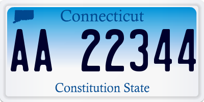 CT license plate AA22344