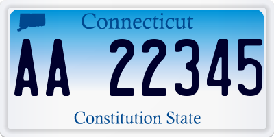 CT license plate AA22345