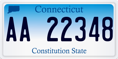 CT license plate AA22348