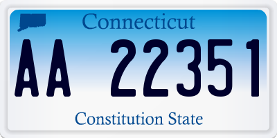 CT license plate AA22351