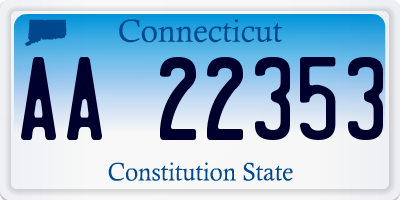 CT license plate AA22353