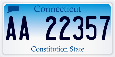 CT license plate AA22357