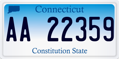 CT license plate AA22359