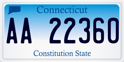 CT license plate AA22360