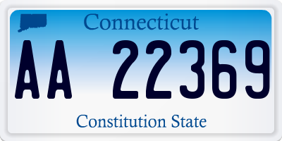 CT license plate AA22369