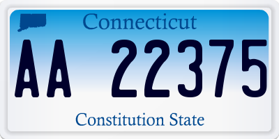 CT license plate AA22375