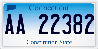 CT license plate AA22382